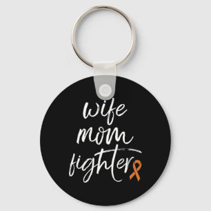 Crps Awareness Orange Ribbon Wife Mom Fighter Keychain