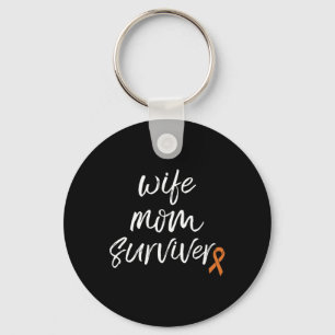 Crps Awareness Orange Ribbon Wife Mom Survivor Keychain