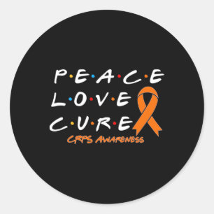 Crps Awareness Peace Love Cure Classic Round Sticker