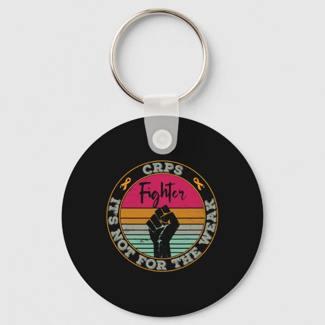 Crps Awareness Retro Fighter Warrior Idea Men Wome Keychain (Front)