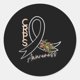 Crps Awareness Ribbon - Front And Back Design  Classic Round Sticker