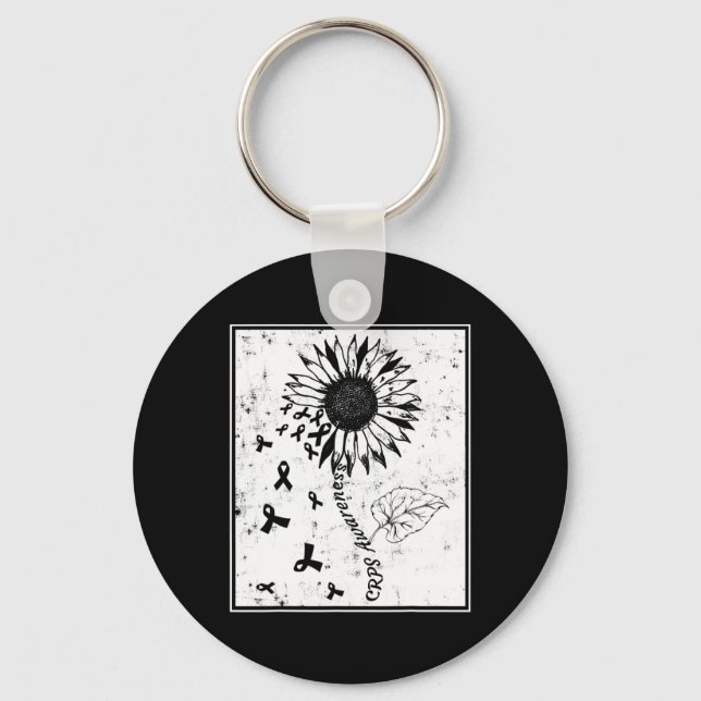 Crps Awareness Sunflower Distressed  Keychain (Front)