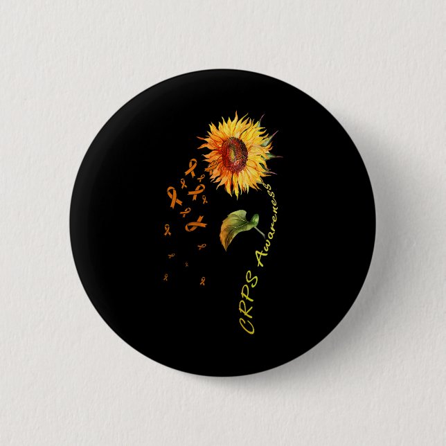 Crps Awareness Sunflower Tees  2 Inch Round Button (Front)