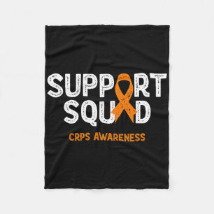 Crps Awareness Support Squad Orange Ribbon Family Fleece Blanket