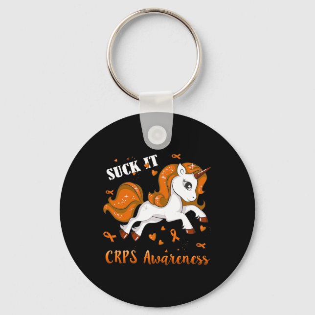 Crps Awareness Unicorn  Keychain (Front)