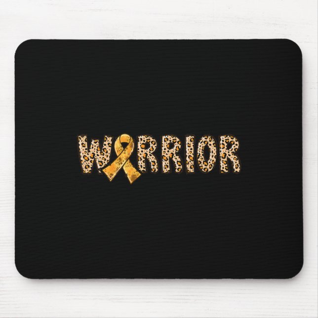 Crps Awareness Warrior Orange Ribbon Leopard Print Mouse Pad (Front)