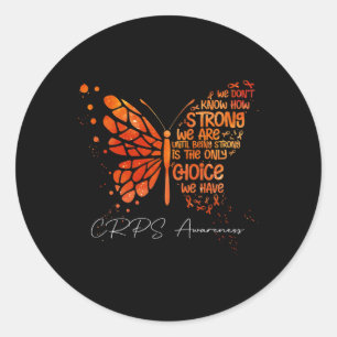 CRPS Butterfly Orange Ribbon CRPS Awareness  Classic Round Sticker