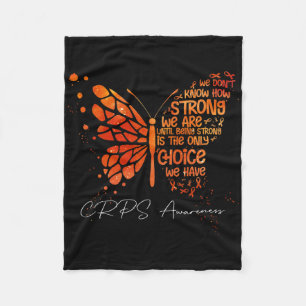 Crps Butterfly Orange Ribbon Crps Awareness Fleece Blanket