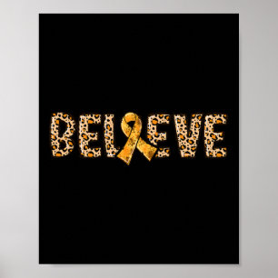 Crps Leopard Print Orange Ribbon Support Believe 