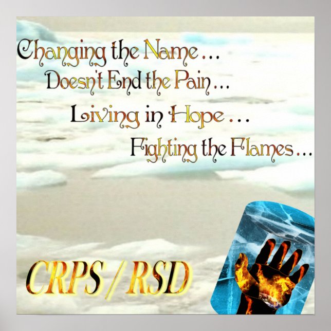 CRPS RSD Changing the Name Doesn't End the Pain Poster (Front)