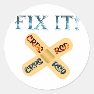CRPS / RSD Fix It ! Band Aid X Classic Round Sticker