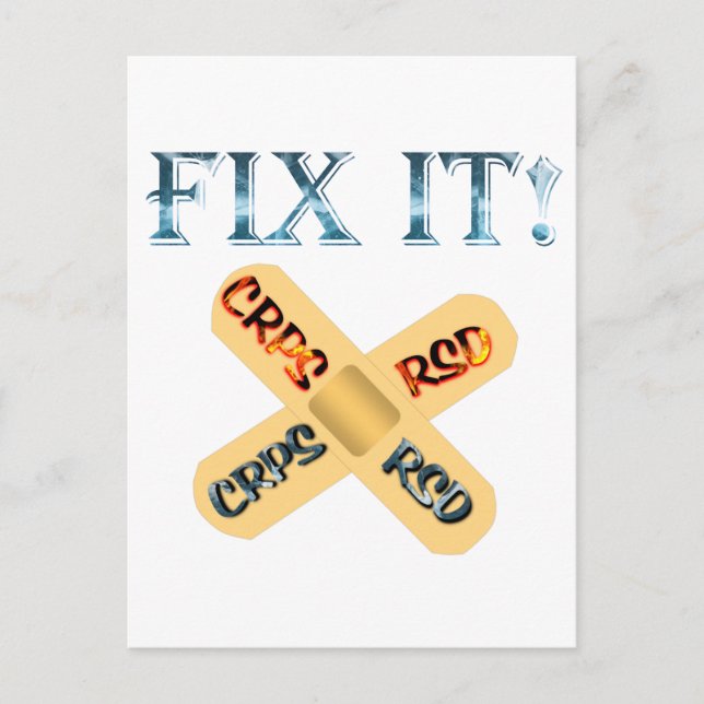CRPS / RSD Fix It ! Band Aid X Postcard (Front)