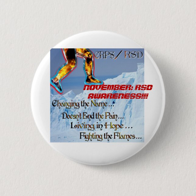 CRPS RSD Leg 2 Inch Round Button (Front)