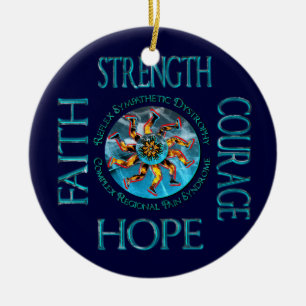 CRPS RSD Strength Courage Hope Faith Ornament