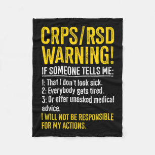 Crps Rsd Warning Crps Awareness Survivor Crps Warr Fleece Blanket