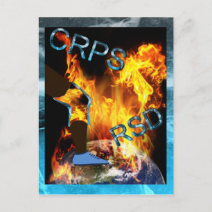 CRPS/RSD World 'a Fire AM Blazing Knee Postcard