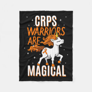 Crps Warrior Magical Unicorn Orange Ribbon Causalg Fleece Blanket
