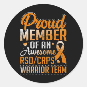 Crps Warrior Orange Complex Regional Pain Syndrome Classic Round Sticker