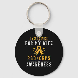 Crpsrsd Awareness Orange Ribbon Tee Gift For Wife  Keychain