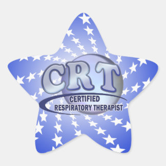 CRT CERTIFIED RESPIRATORY THERAPIST BLUE LOGO STAR STICKER