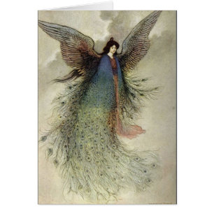 Cru - ange japonais avec des plumes de paon,