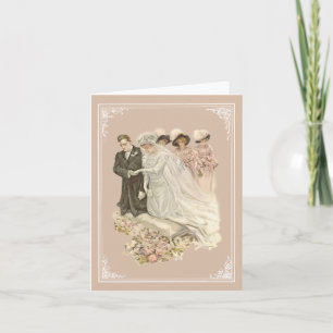 Cru, carte pour notes de mariage d'Edwardian