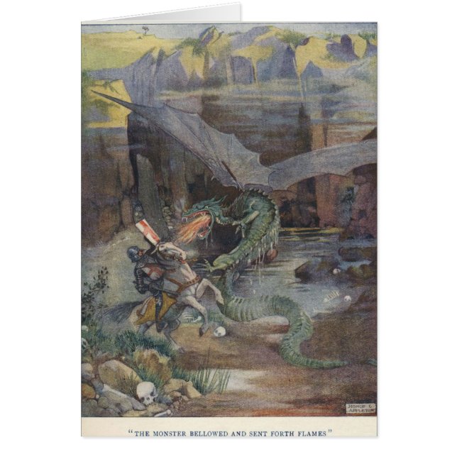 Cru - chevalier combattant un dragon, (Devant)