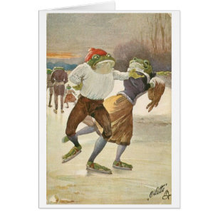 Cru - couples de grenouille de patinage de glace,