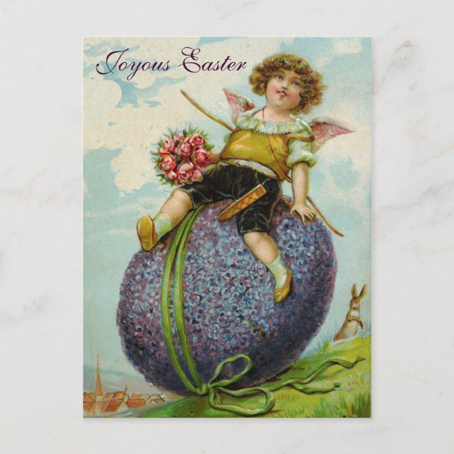 Cru de carte postale d'oeuf de pâques de roses (Devant)