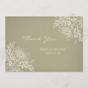 Cru de cartes de Merci de mariage floral