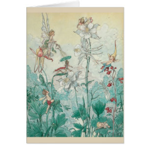 Cru - fées jouant dans un jardin,