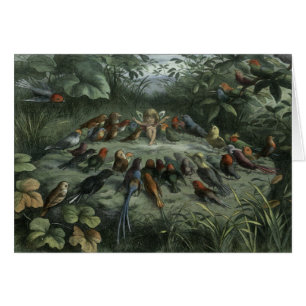 Cru - la fée conduit des oiseaux chanteurs,