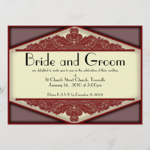 Cru rose sombre, invitation 5,5 x 7,5 l'épousant