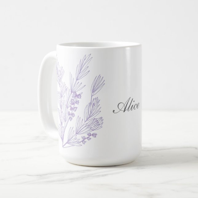 Cru, tasse appelée élégante, florale, (Devant gauche)