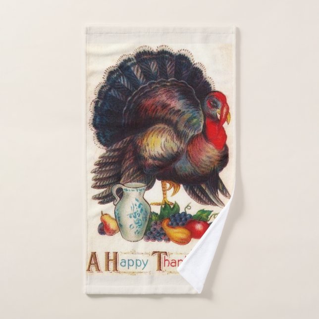 Cru Turquie de bon thanksgiving (Serviette à main)