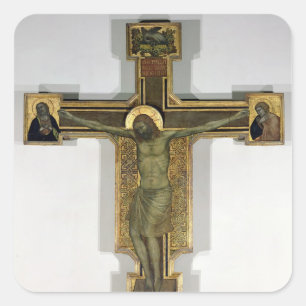 Crucifix 2 square sticker