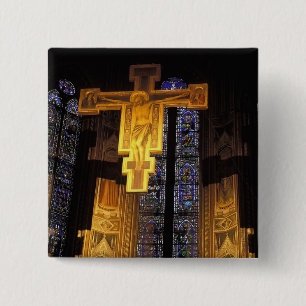 Crucifix above the High altar in the Santa 2 Inch Square Button
