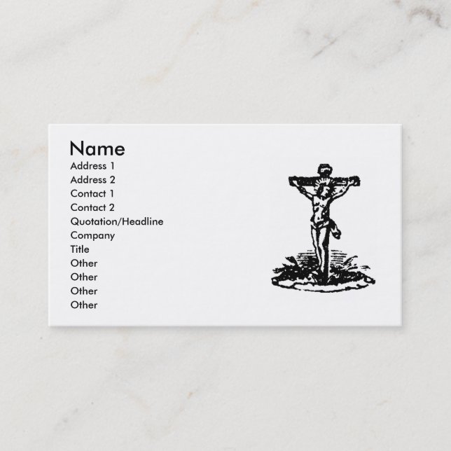 Crucifix Business card (Front)
