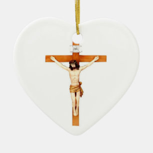 CRUCIFIX, CERAMIC ORNAMENT