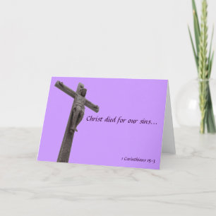 Crucifix Christ Died For Our Sins II Holiday Card