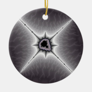 Crucifix Christmas Fractal Ceramic Ornament