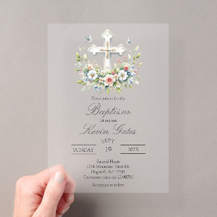 Crucifix  invitation de baptême