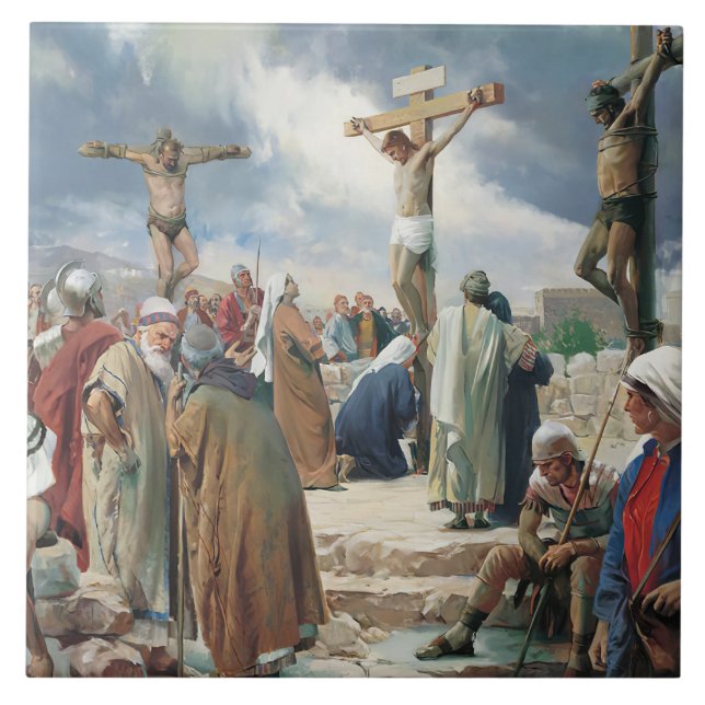 Crucifixion by Carl Bloch Tile (Front)