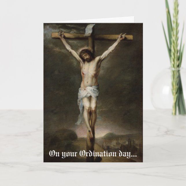 Crucifixion de la carte d'ordination de Jésus (Devant)