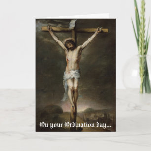 Crucifixion de la carte d'ordination de Jésus