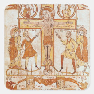 Crucifixion & Division of  Clothes of the Square Sticker