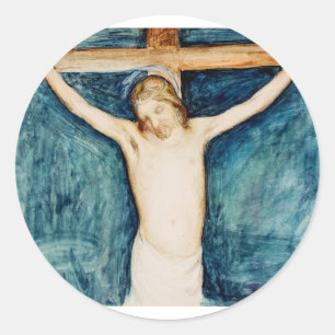 Crucifixion from the Altarpiece in the Church Classic Round Sticker