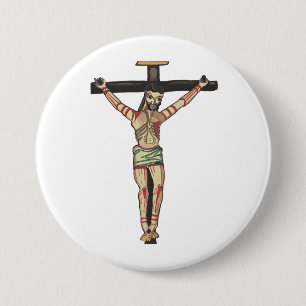 Crucifixion Jesus Christ Cross Watercolor art 3 Inch Round Button