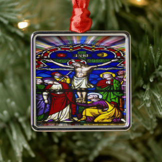 Crucifixion Jesus on Cross Metal Ornament