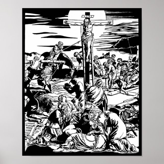 Crucifixion of Jesus Christ Vintage Art Print! Poster (Front)